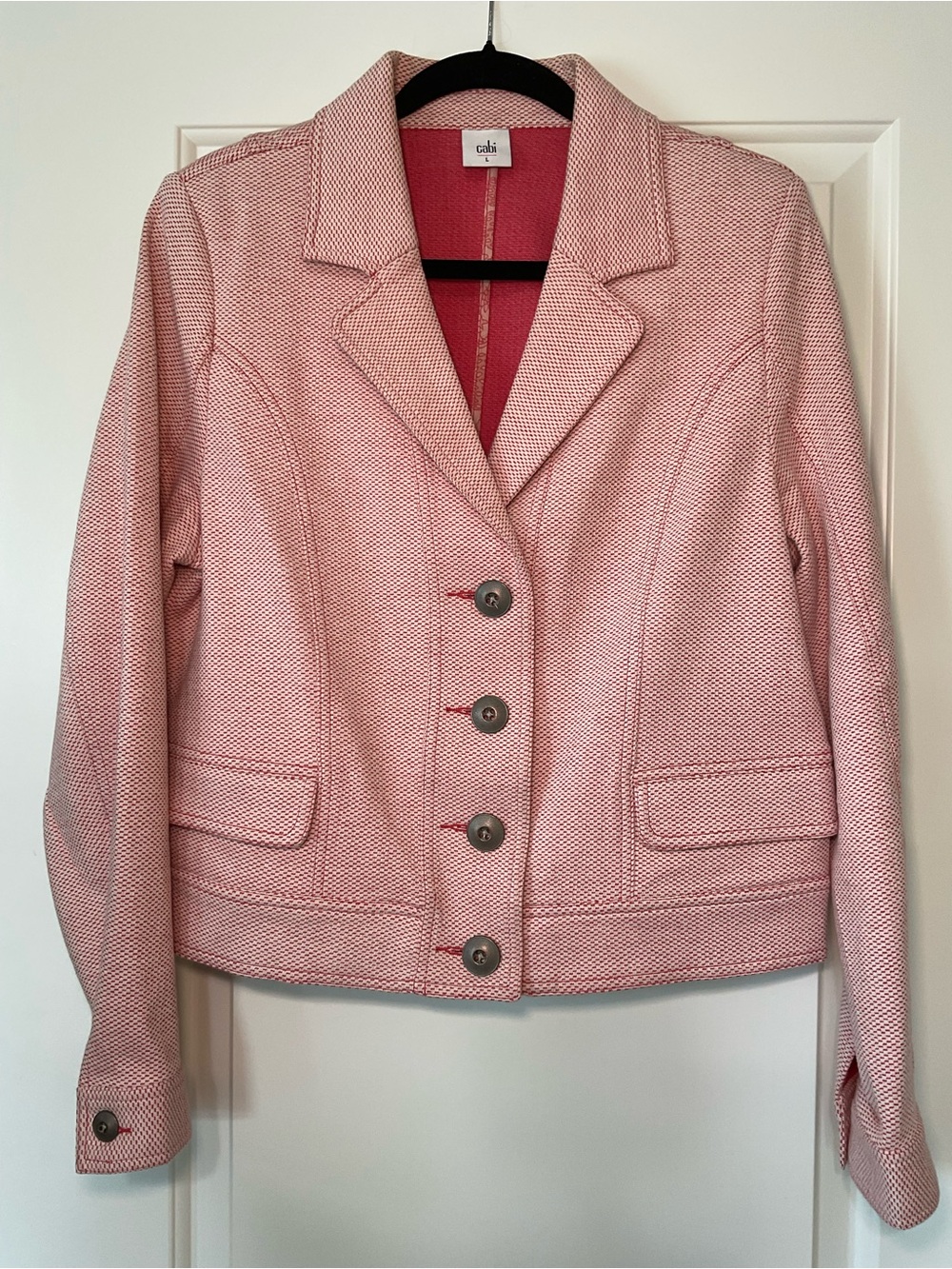 CAbi Pink Textured Blazer Jacket
